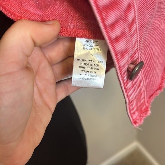 Black Label Pink Acid Wash Spring Light Denim Jacket - Picture 7 of 8